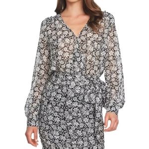 1. STATE NWOT Size 10 Boy Meets Girl Wild Blossom Wrap Dress Sheer Top